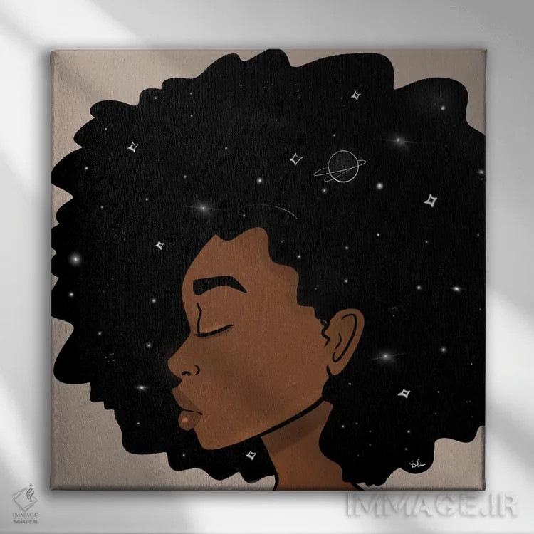 تابلو اندیشههای کیهانی اثر بری پیپنز - نمای روبهرو روی دیوار