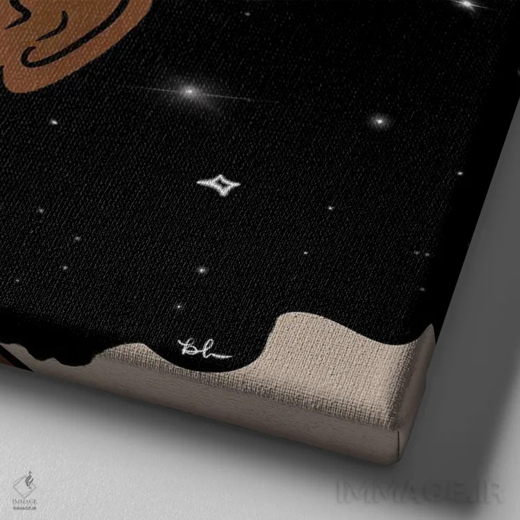 تابلو اندیشههای کیهانی اثر بری پیپنز - نمای نزدیک بافت بوم