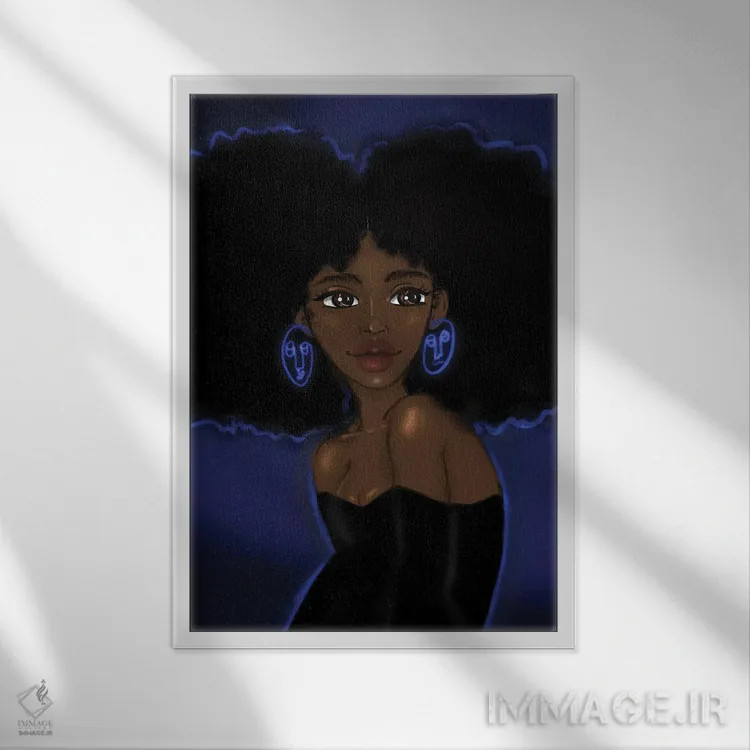 تابلو بتا بلوز (ماهی یا سبک موسیقی) اثر بری پیپنز - نمای قابدار سفید