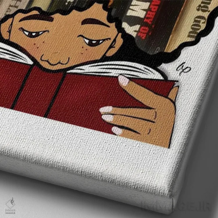 تابلو به خواندن ادامه بده اثر بری پیپنز - نمای نزدیک بافت بوم