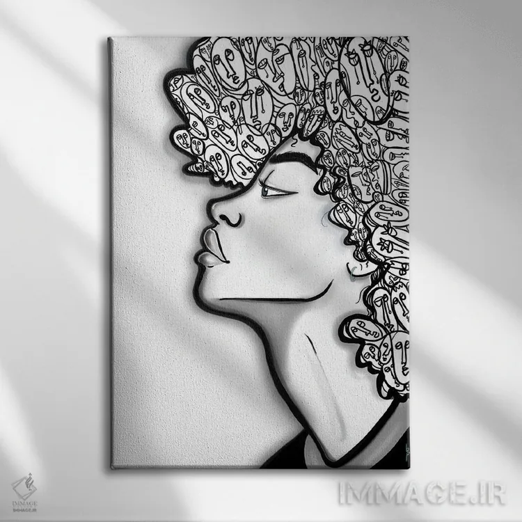 تابلو در برابرِ اثر بری پیپنز - نمای روبهرو روی دیوار