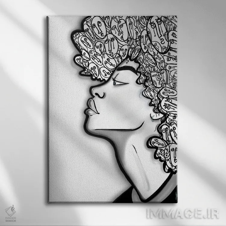 تابلو در برابرِ اثر بری پیپنز - نمای روبهرو روی دیوار