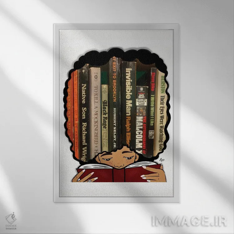 تابلو به خواندن ادامه بده اثر بری پیپنز - نمای قابدار سفید