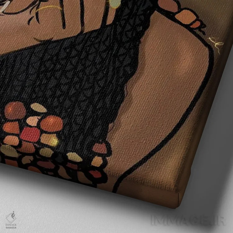 تابلو الهه اثر بری پیپنز - نمای نزدیک بافت بوم