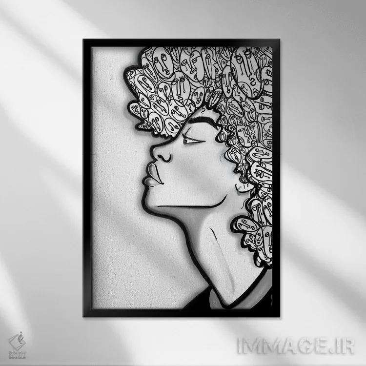 تابلو در برابرِ اثر بری پیپنز - نمای قابدار مشکی