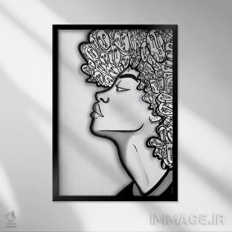 تابلو در برابرِ اثر بری پیپنز - نمای قابدار مشکی