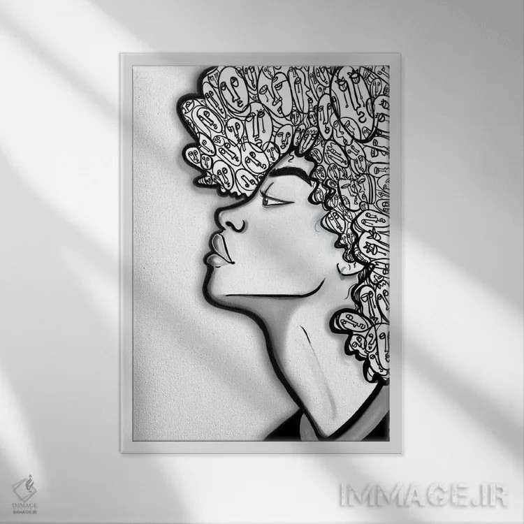 تابلو در برابرِ اثر بری پیپنز - نمای قابدار سفید