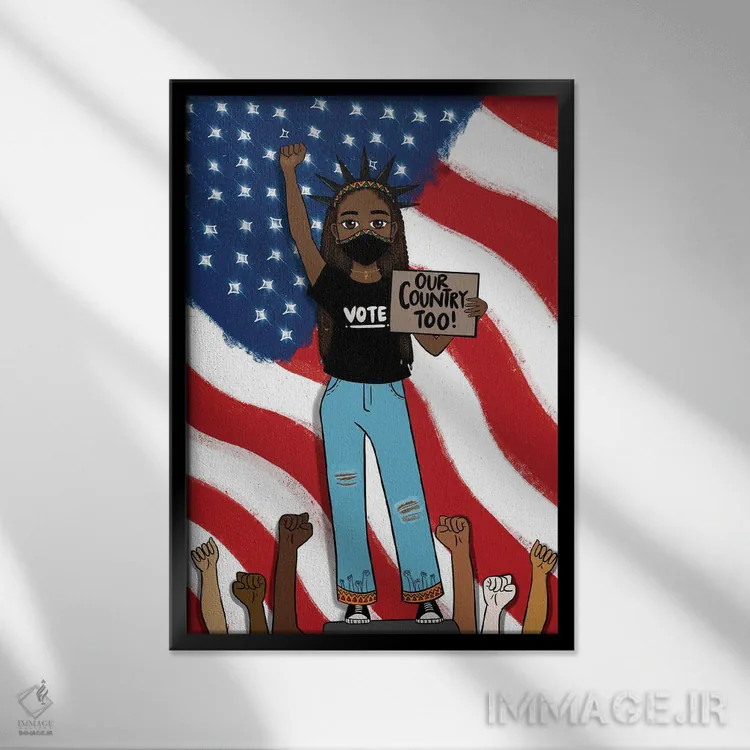 تابلو کشور ما هم همینجاست اثر بری پیپنز - نمای قابدار مشکی