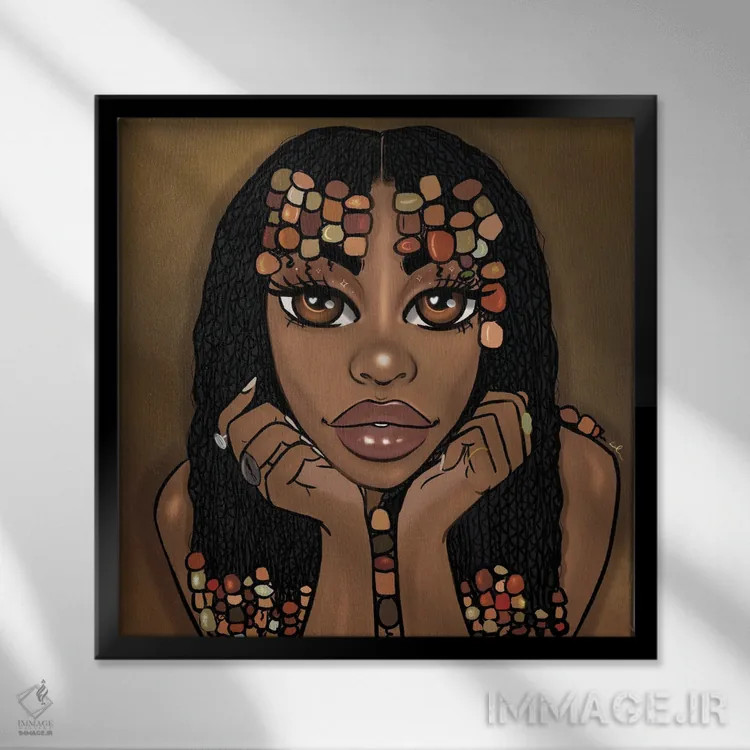 تابلو الهه اثر بری پیپنز - نمای قابدار مشکی