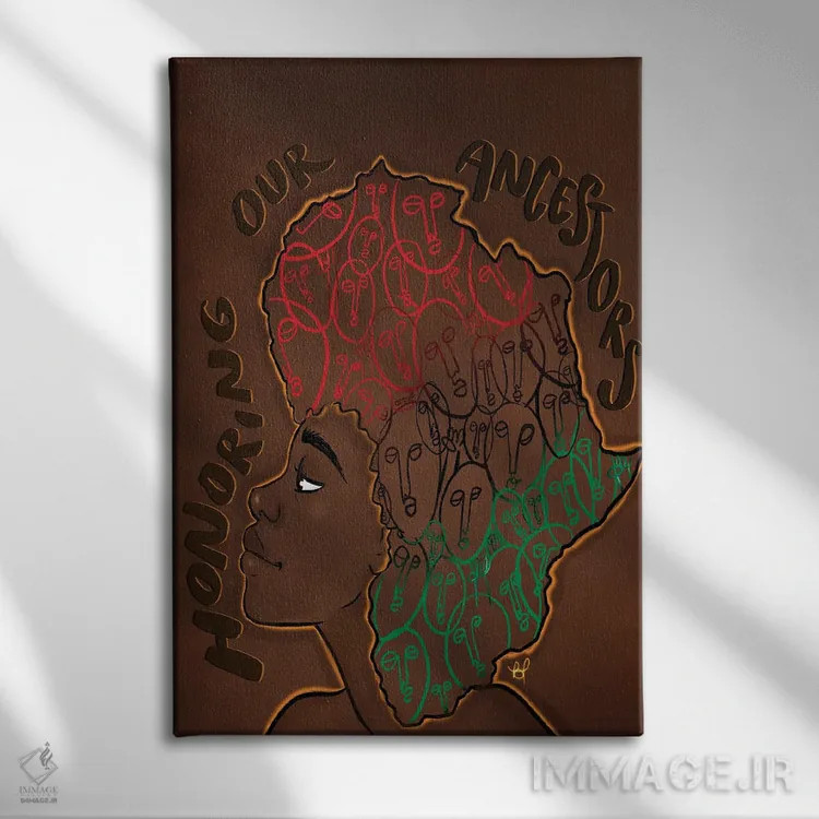تابلو به اجدادمان احترام بگذاریم اثر بری پیپنز - نمای روبهرو روی دیوار