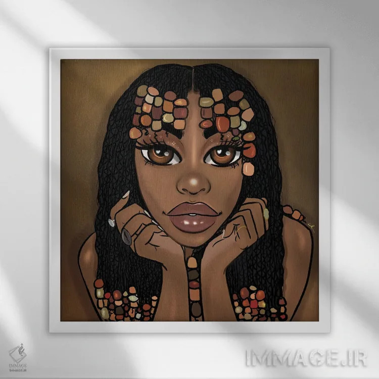 تابلو الهه اثر بری پیپنز - نمای قابدار سفید