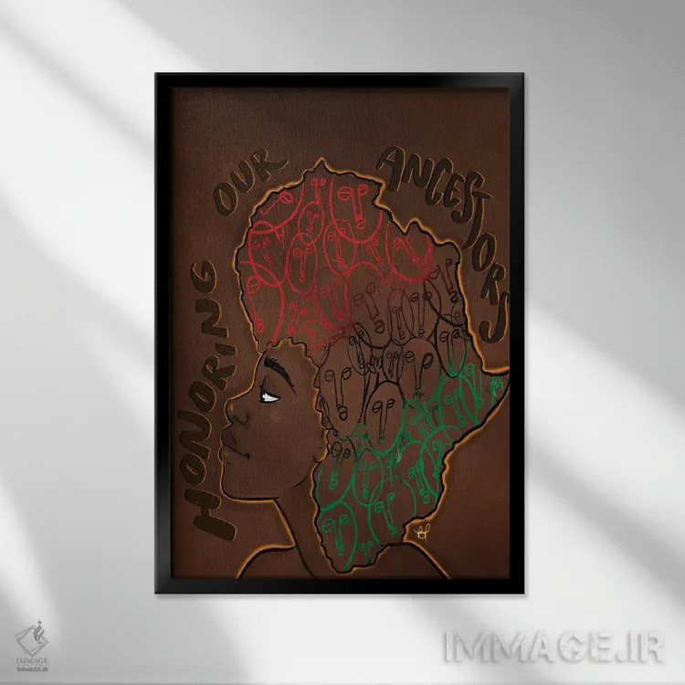 تابلو به اجدادمان احترام بگذاریم اثر بری پیپنز - نمای قابدار مشکی