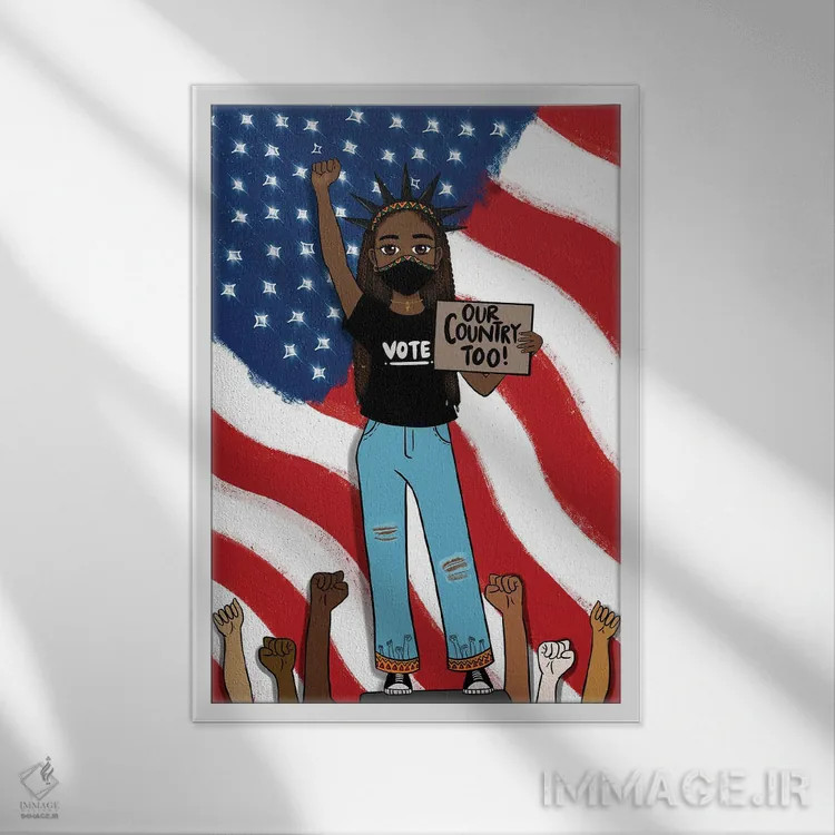 تابلو کشور ما هم همینجاست اثر بری پیپنز - نمای قابدار سفید