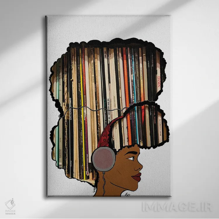 تابلو یک صفحه موسیقی بگذار اثر بری پیپنز - نمای روبهرو روی دیوار