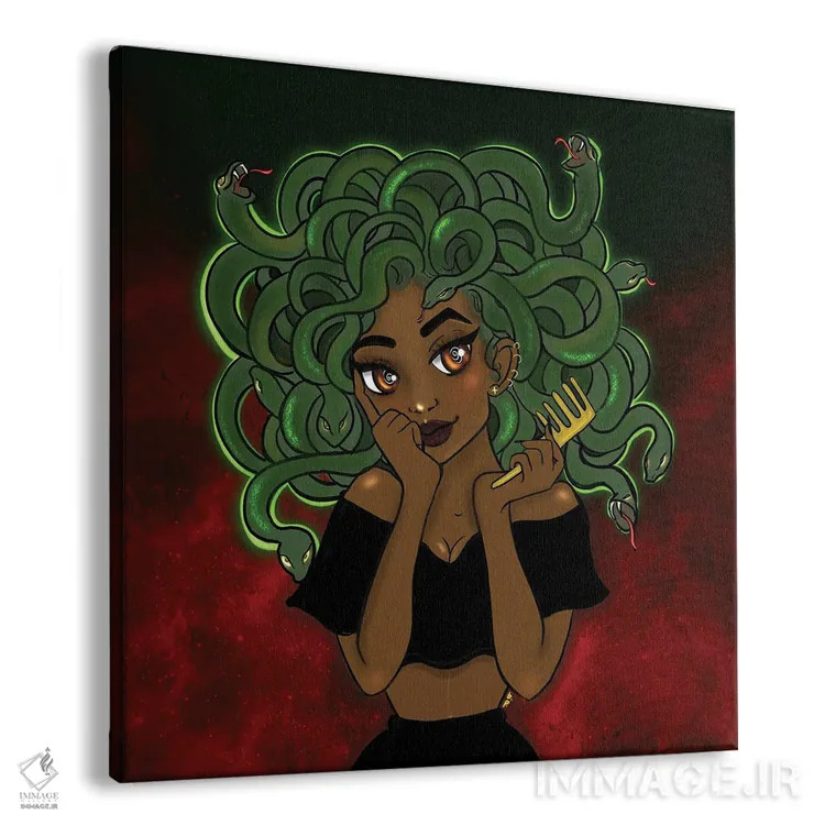 تابلو مدوسا (اسطوره یونانی) اثر بری پیپنز - نمای پرسپکتیو محصول