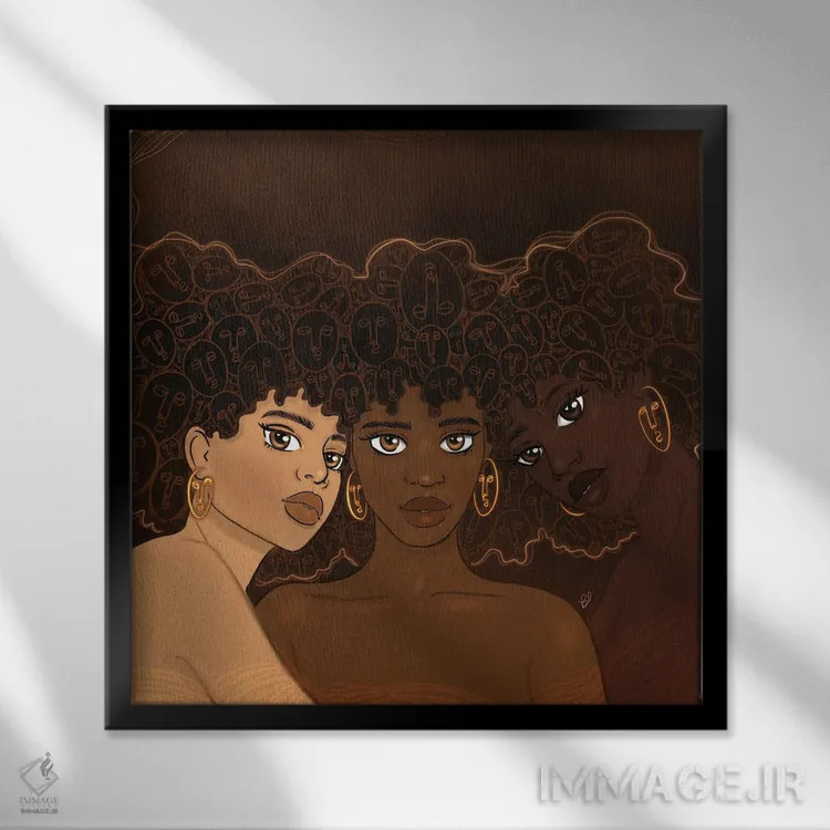 تابلو خواهرانگی اثر بری پیپنز - نمای قابدار مشکی