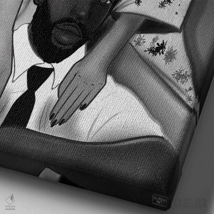 تابلو دیوانهوار عاشق اثر بری پیپنز - نمای نزدیک بافت بوم