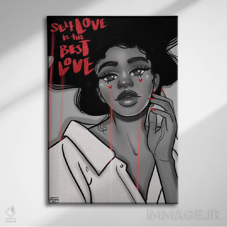 تابلو عشق به خود اثر بری پیپنز - نمای روبهرو روی دیوار