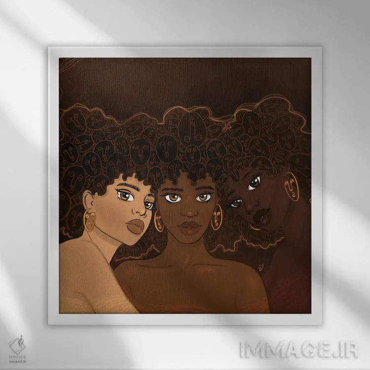 تابلو خواهرانگی اثر بری پیپنز - نمای قابدار سفید