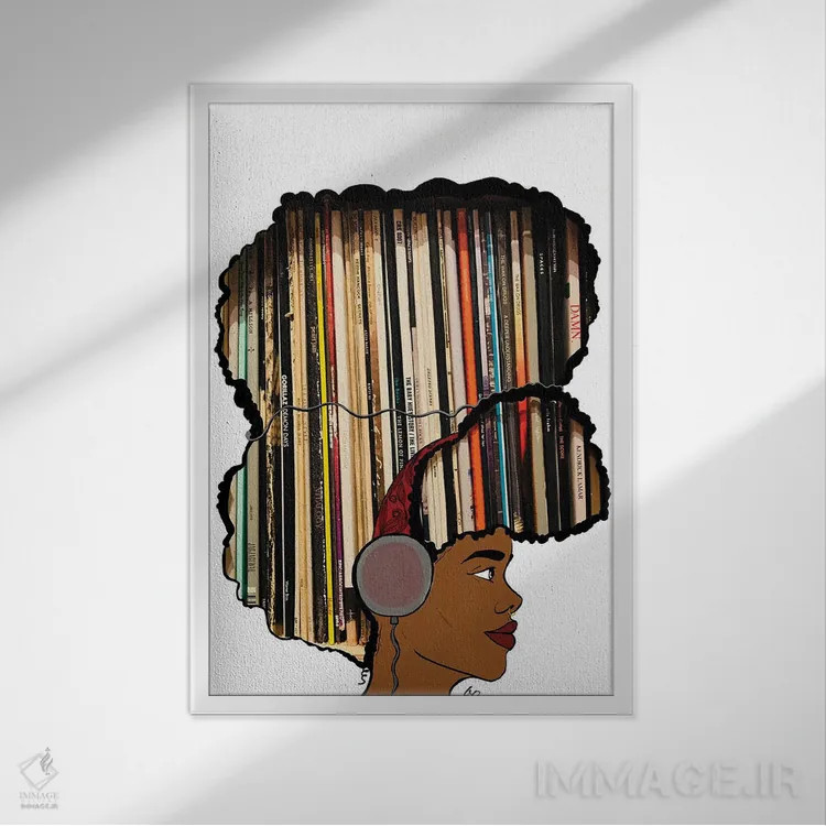 تابلو یک صفحه موسیقی بگذار اثر بری پیپنز - نمای قابدار سفید