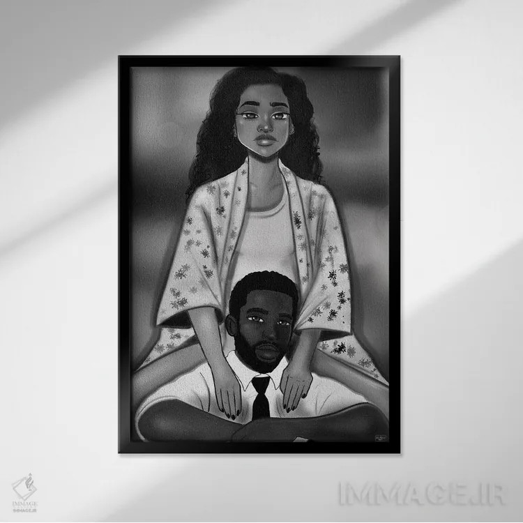 تابلو دیوانهوار عاشق اثر بری پیپنز - نمای قابدار مشکی