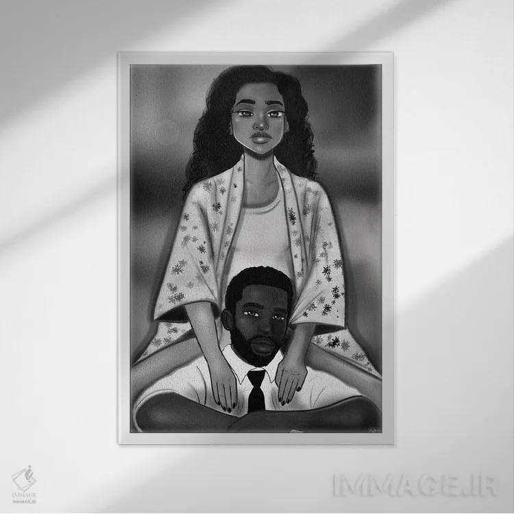 تابلو دیوانهوار عاشق اثر بری پیپنز - نمای قابدار سفید