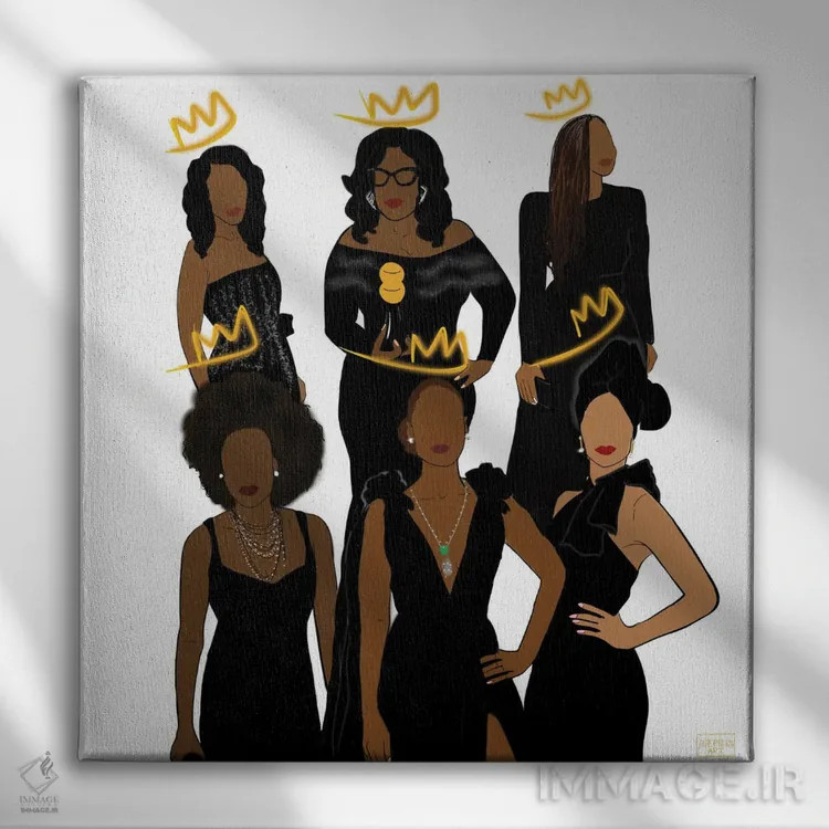 تابلو ملکهها اثر بری پیپنز - نمای روبهرو روی دیوار