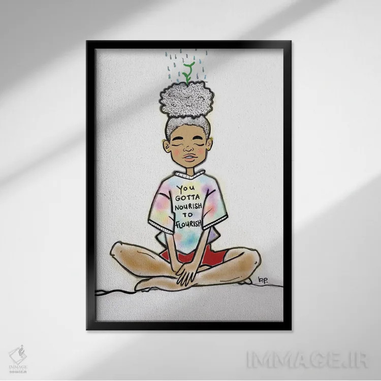 تابلو رشد اثر بری پیپنز - نمای قابدار مشکی