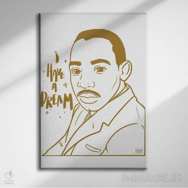 تابلو رویا دارم (سخنرانی تاریخی دکتر کینگ) اثر بری پیپنز - نمای روبهرو روی دیوار