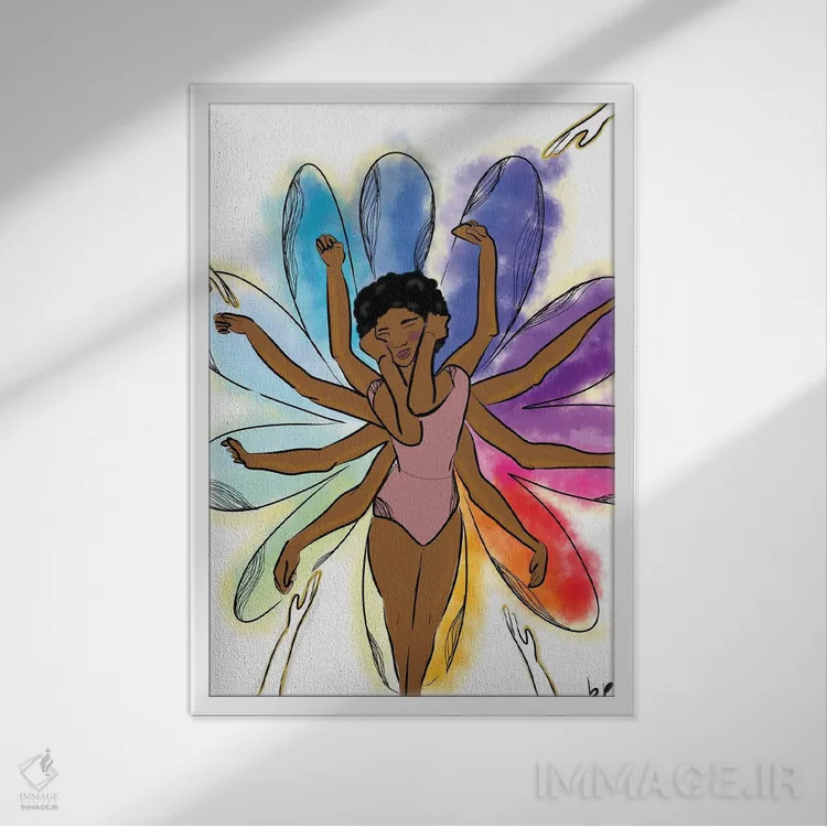 تابلو شکوفه زدن اثر بری پیپنز - نمای قابدار سفید