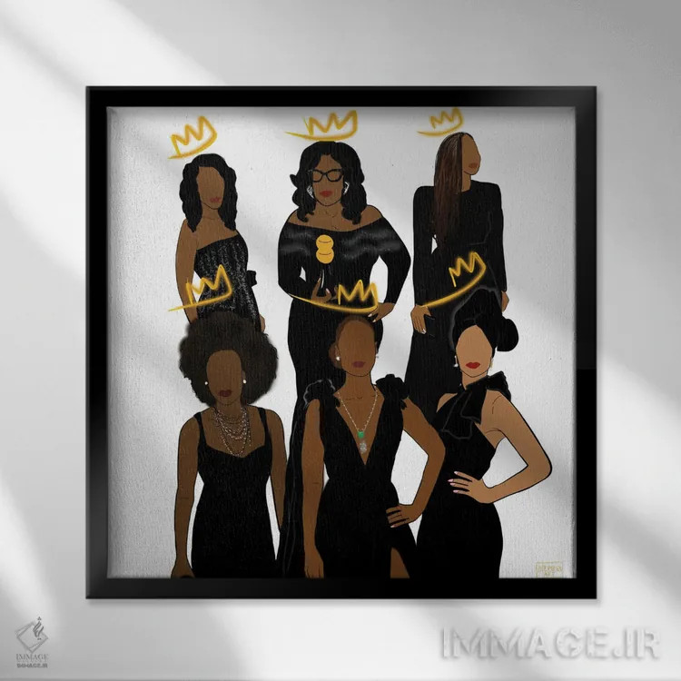 تابلو ملکهها اثر بری پیپنز - نمای قابدار مشکی
