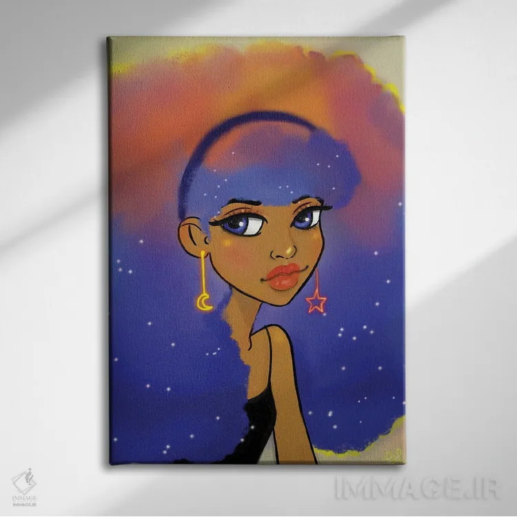 تابلو آسمان پنبه شکری اثر بری پیپنز - نمای روبهرو روی دیوار