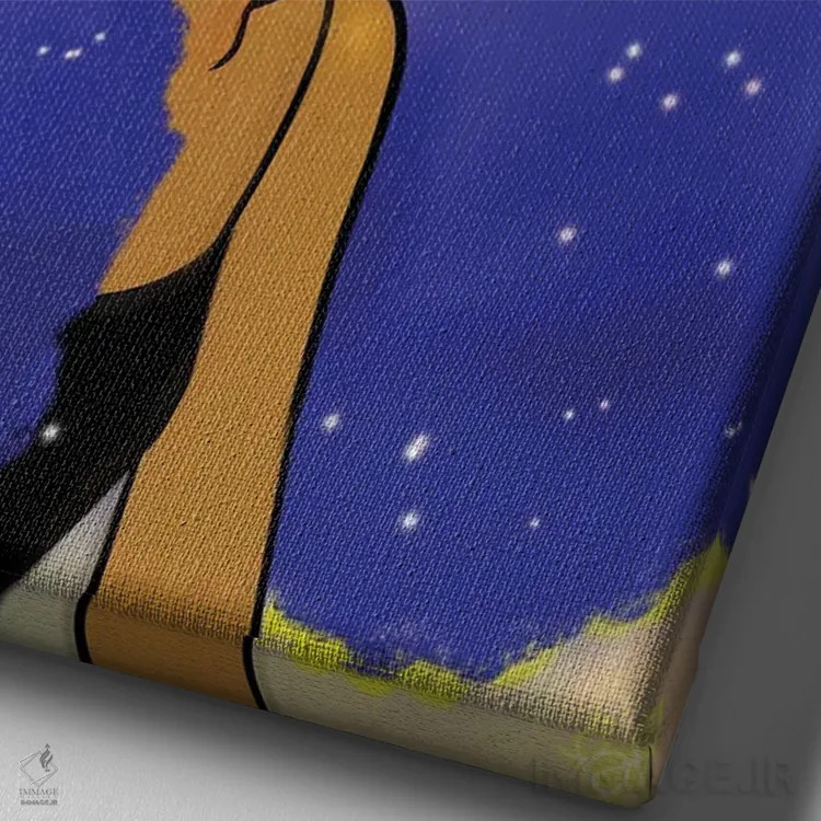 تابلو آسمان پنبه شکری اثر بری پیپنز - نمای نزدیک بافت بوم