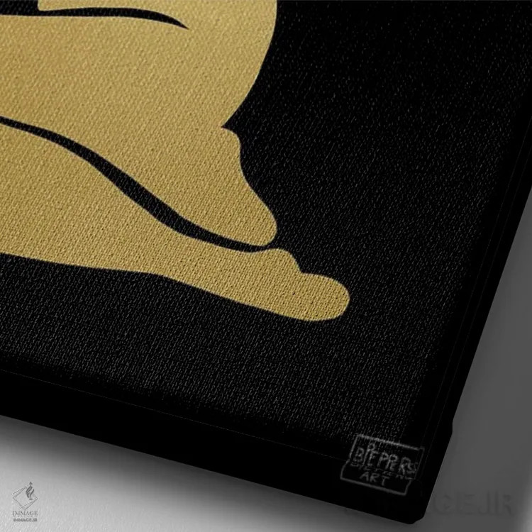 تابلو برخیز و بدرخش طلایی اثر بری پیپنز - نمای نزدیک بافت بوم