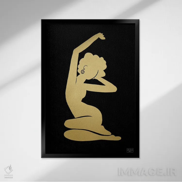 تابلو برخیز و بدرخش طلایی اثر بری پیپنز - نمای قابدار مشکی