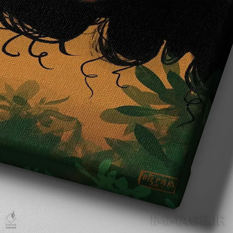 تابلو متواضع/ریشهدار (وابسته به متن) اثر بری پیپنز - نمای نزدیک بافت بوم