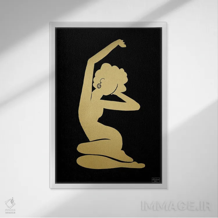 تابلو برخیز و بدرخش طلایی اثر بری پیپنز - نمای قابدار سفید