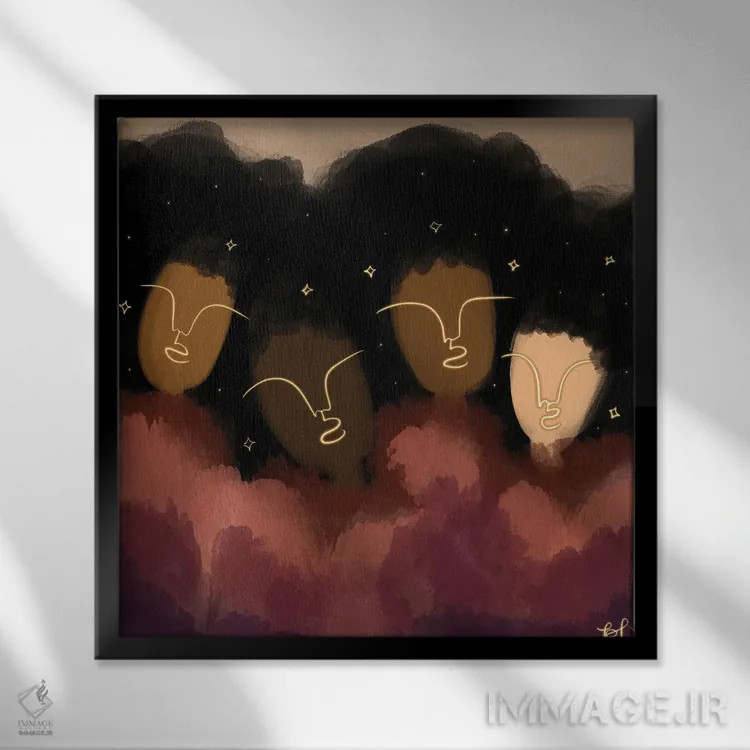 تابلو مادران معنوی اثر بری پیپنز - نمای قابدار مشکی