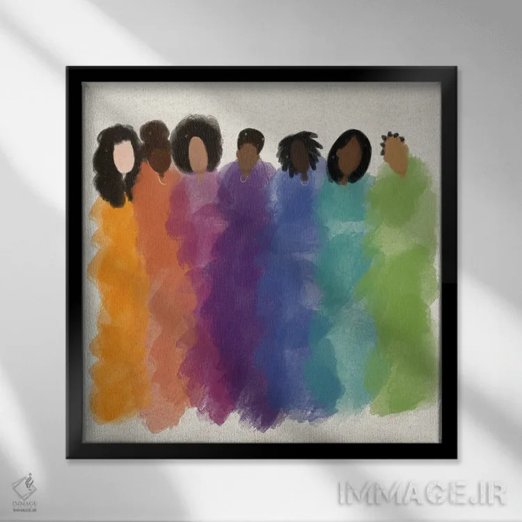 تابلو دختران رؤیا اثر بری پیپنز - نمای قابدار مشکی