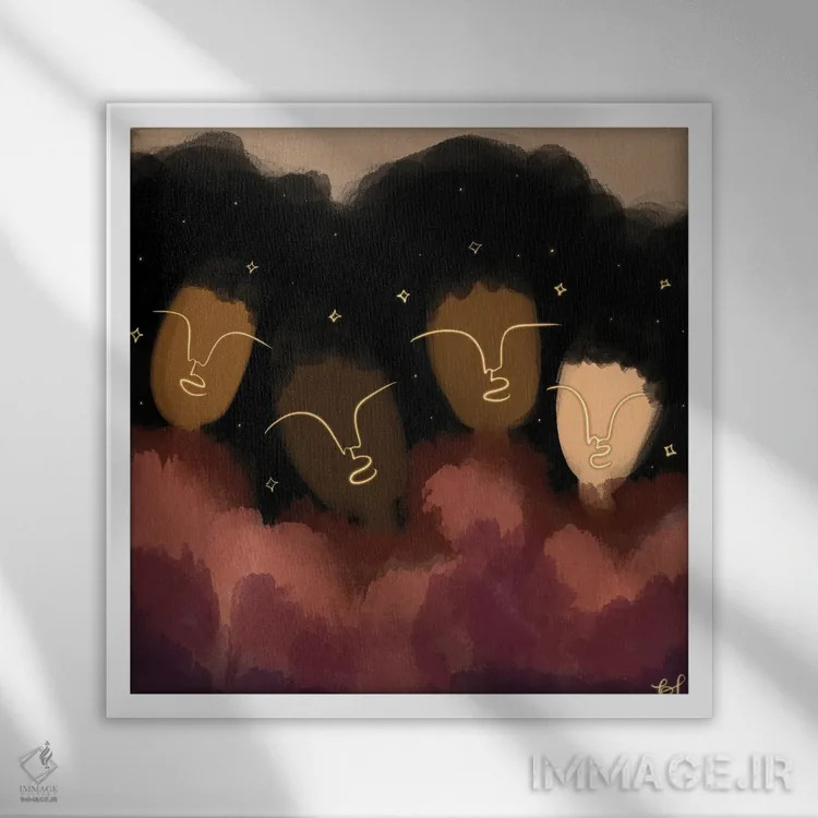 تابلو مادران معنوی اثر بری پیپنز - نمای قابدار سفید