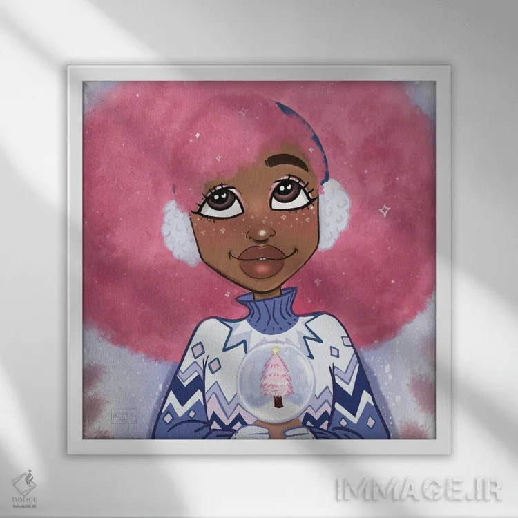 تابلو گوی برفی اثر بری پیپنز - نمای قابدار سفید