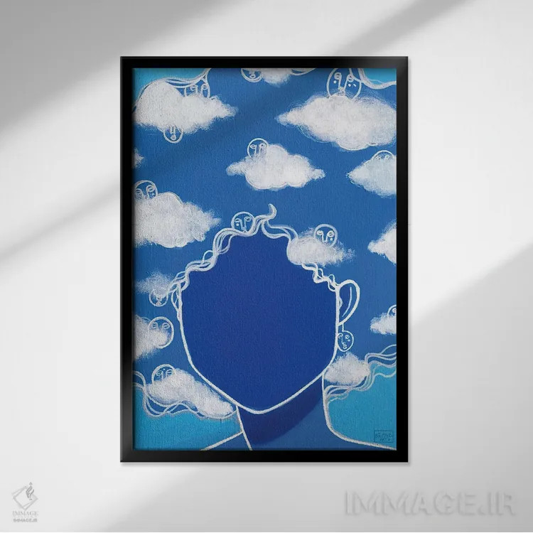 تابلو حواسپرت/کلهپوک (محاوره) اثر بری پیپنز - نمای قابدار مشکی