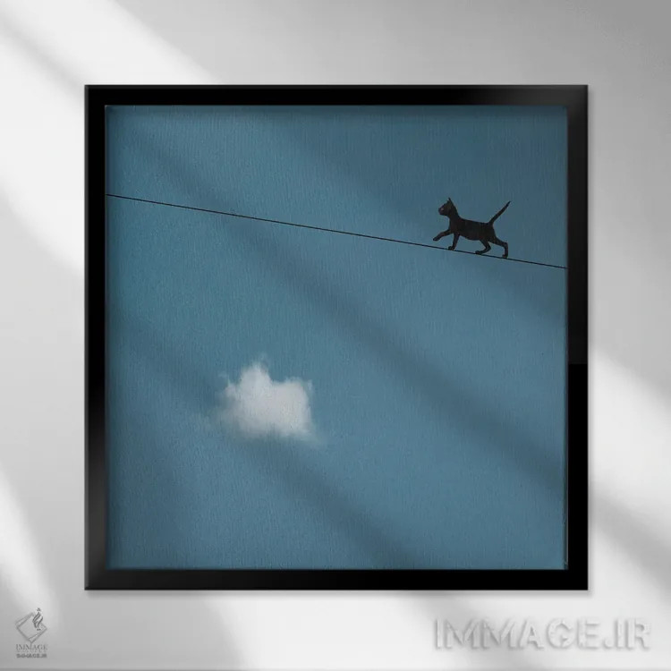 تابلو در مسیر باریک حرکت کن (ضربالمثل یا اشاره به پایداری) اثر جان برتلی - نمای قابدار مشکی