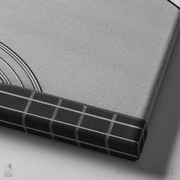 تابلو سبیل و سیمها (ممکن است به حیوانات و ساز اشاره کند) اثر جان برتلی - نمای نزدیک بافت بوم