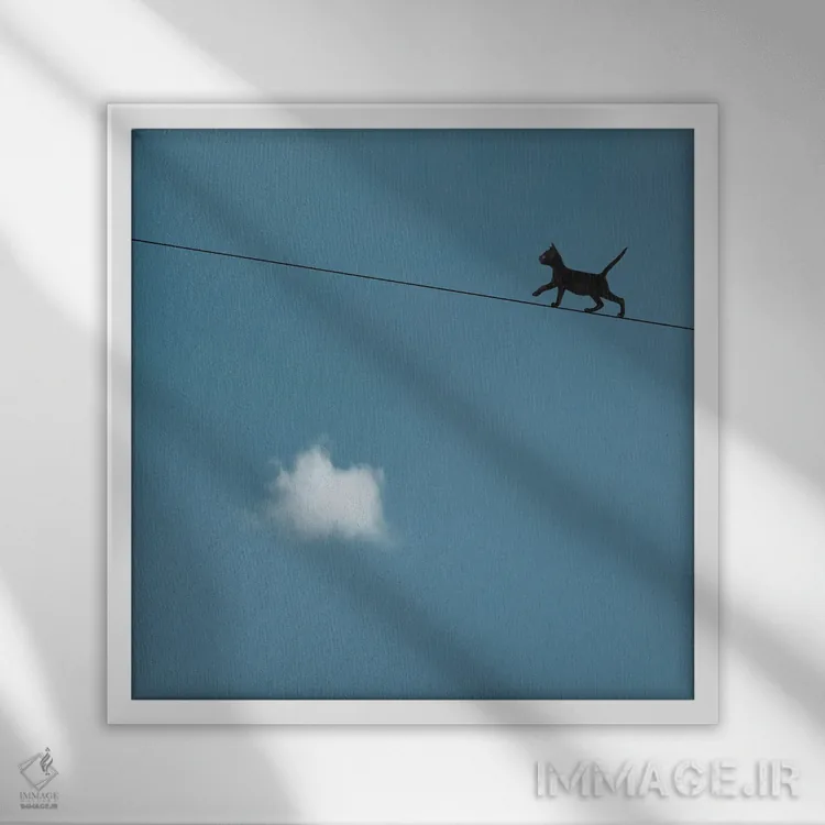 تابلو در مسیر باریک حرکت کن (ضربالمثل یا اشاره به پایداری) اثر جان برتلی - نمای قابدار سفید