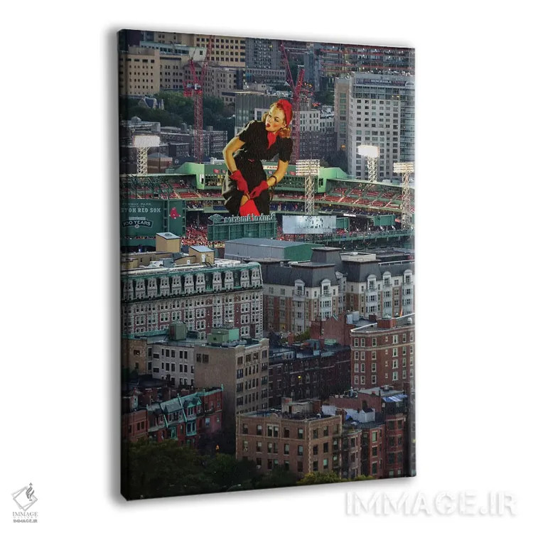 تابلو پینآپ بوستون (تمبر یا سبک تبلیغاتی) اثر جیسون بروک - نمای پرسپکتیو محصول