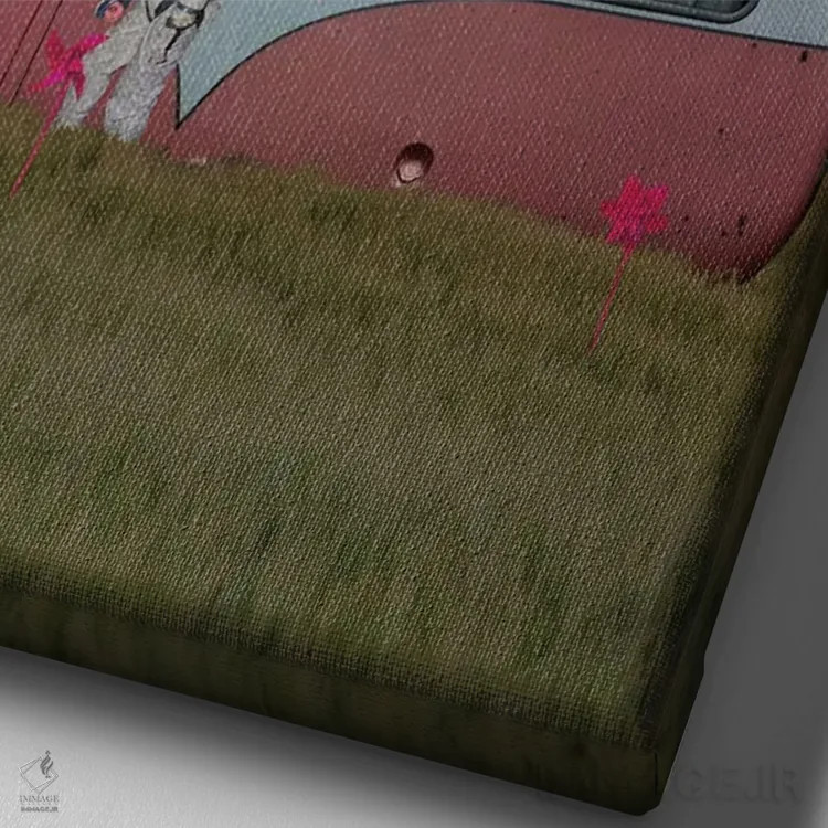 تابلو ۵۰ سایه صورتی اثر جیسون بروک - نمای نزدیک بافت بوم