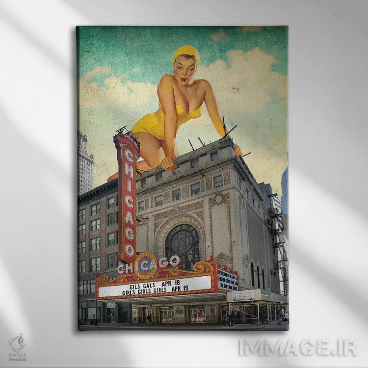 تابلو پینآپ شیکاگو اثر جیسون بروک - نمای روبهرو روی دیوار