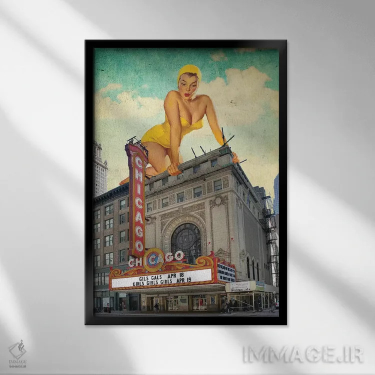 تابلو پینآپ شیکاگو اثر جیسون بروک - نمای قابدار مشکی