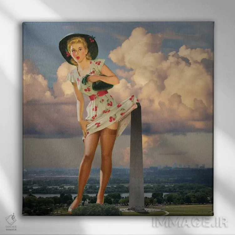 تابلو پینآپ دیسی (واشنگتن) اثر جیسون بروک - نمای روبهرو روی دیوار